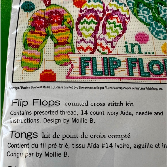 Dimensions Other - Dimensions FLIP FLOPS sandals Counted Cross Stitch kit 7x5 New Sealed pool beach